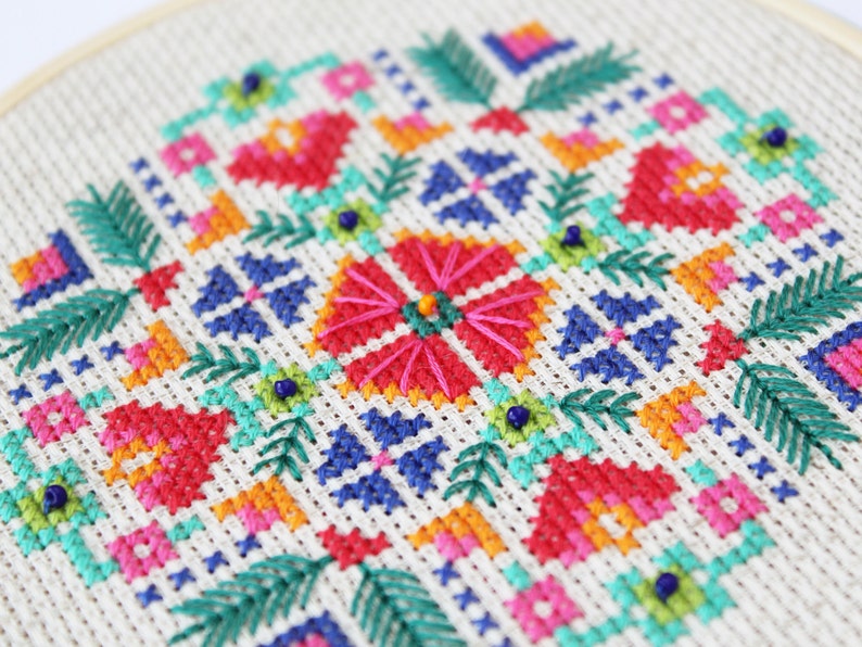 Scandinavian Meadow Modern DIY Cross Stitch Kit