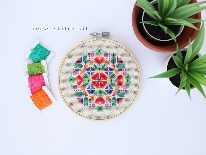 Scandinavian Meadow Modern DIY Cross Stitch Kit