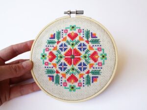 Scandinavian Meadow Modern DIY Cross Stitch Kit