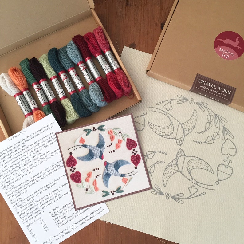 Swallows Flight Crewelwork Embroidery Kit