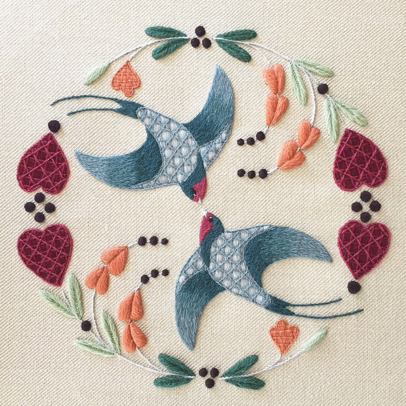 Swallows Flight Crewelwork Embroidery Kit