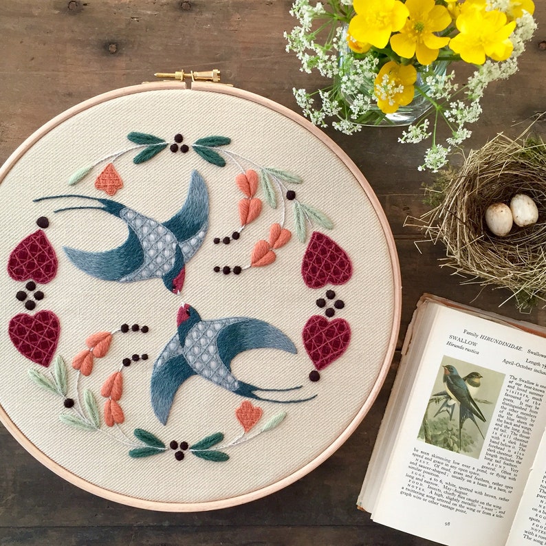 Swallows Flight Crewelwork Embroidery Kit