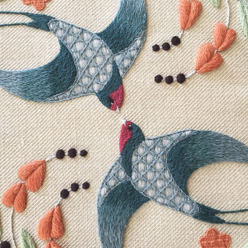 Swallows Flight Crewelwork Embroidery Kit