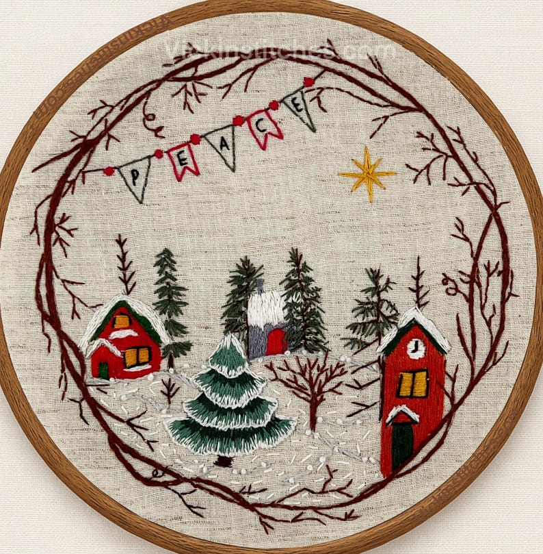 Christmas Village Embroidery Kit
