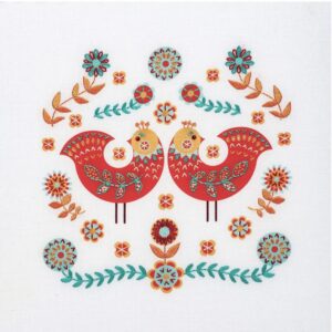 Folk Art Bird Embroidery Kit