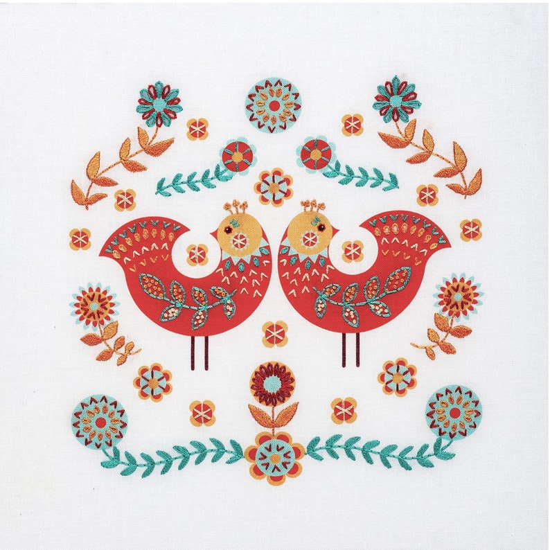 Folk Art Bird Embroidery Kit Folk Art Bird Embroidery Kit