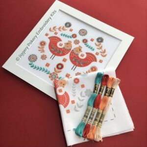 Folk Art Bird Embroidery Kit