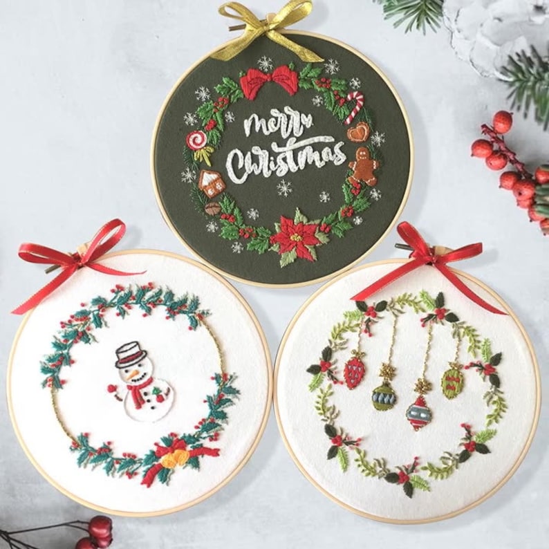 Merry Christmas Embroidery Kit