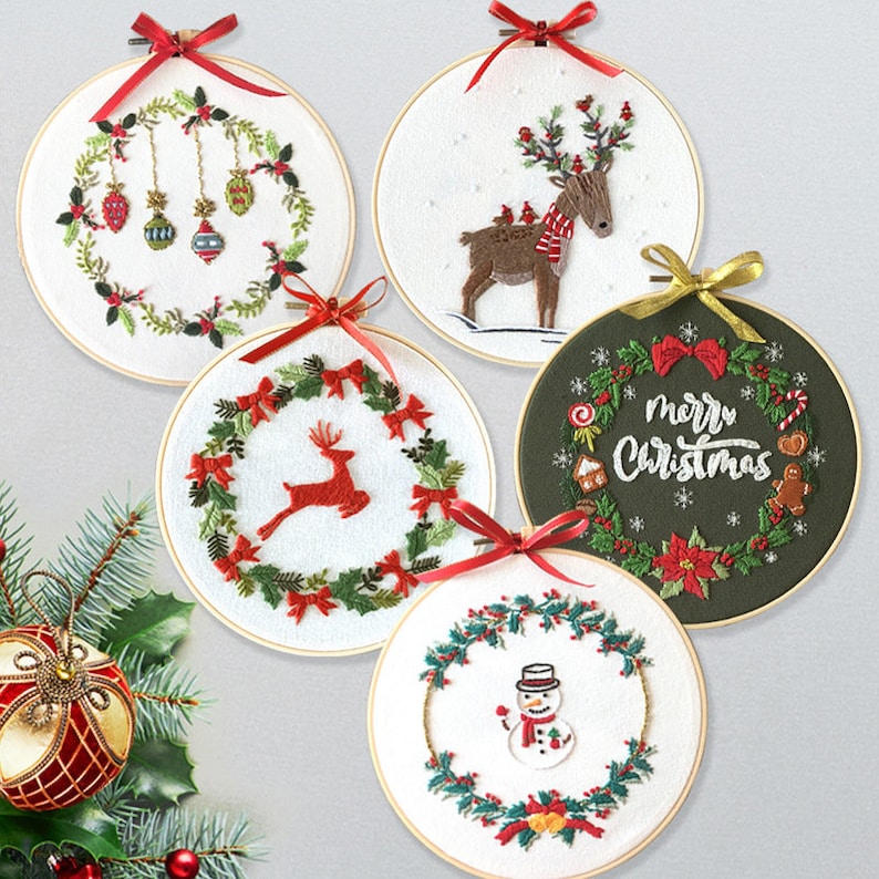 Merry Christmas Embroidery Kit