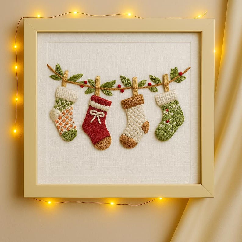 Christmas Stockings Embroidery Kit