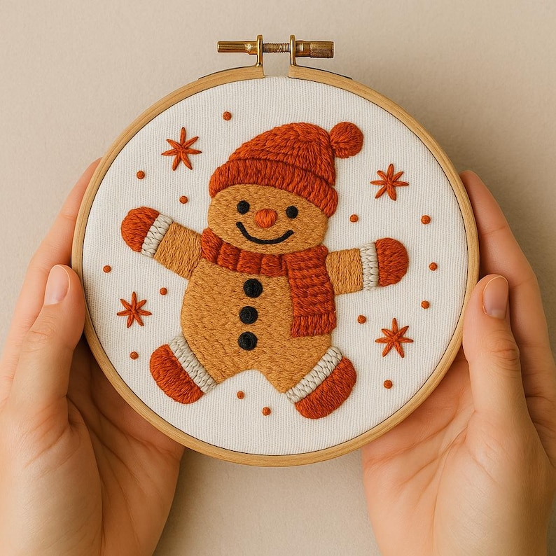 Gingerbread Man Embroidery Kit