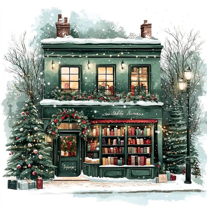 Christmas Bookstore Cross Stitch Kit