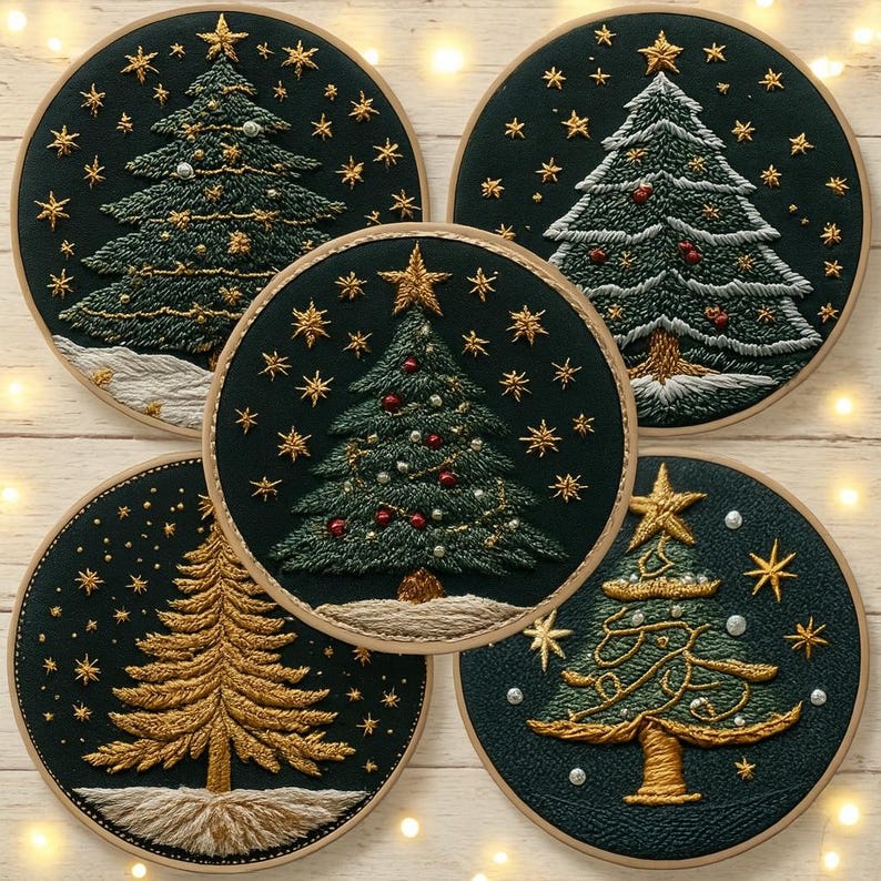 Christmas Tree Embroidery Kit Set Christmas Tree Embroidery Kit Set