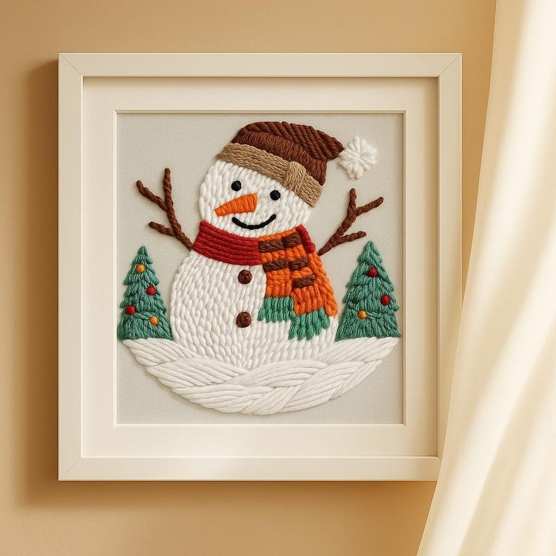 Christmas Snowman Embroidery Kit