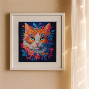 Rainbow Cat Cross Stitch Embroidery Kit