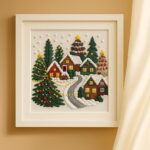 Christmas Holiday Village Embroidery Kit