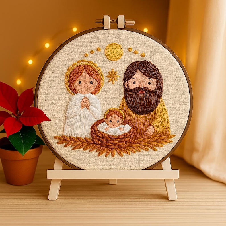 Peaceful Nativity Hoop Embroidery Kit Peaceful Nativity Hoop Embroidery Kit
