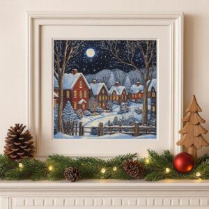 Cozy Winter Village Cross Stitch Kit