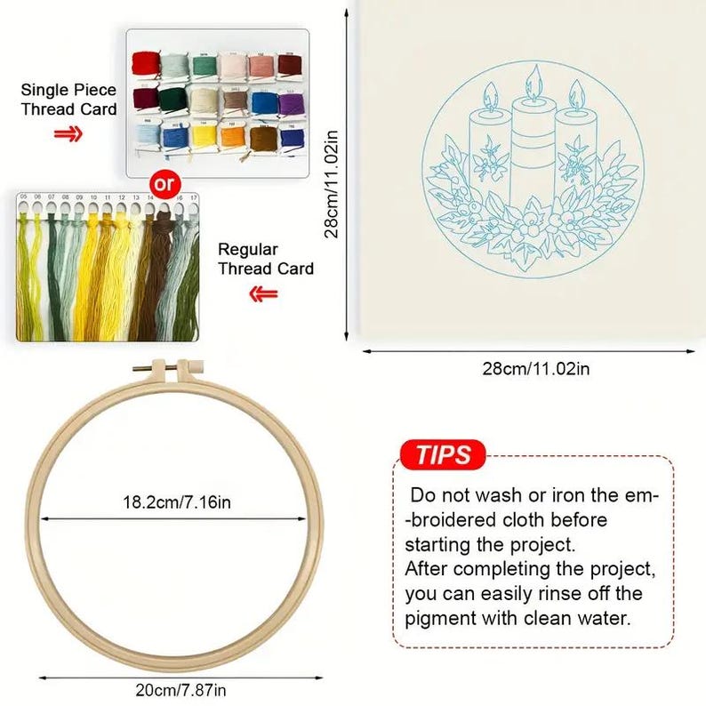 Christmas Candles Embroidery Kit