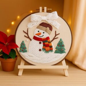 Christmas Snowman Embroidery Kit