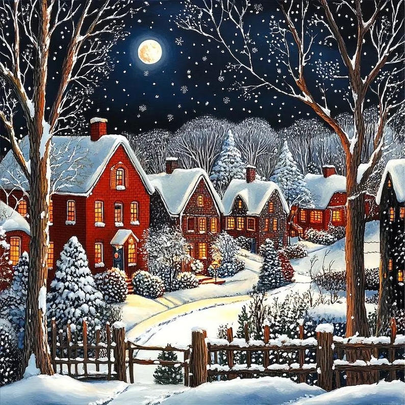 Cozy Winter Village Cross Stitch Kit