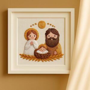 Peaceful Nativity Hoop Embroidery Kit