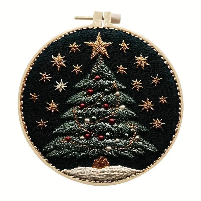 Christmas Tree Embroidery Kit Set