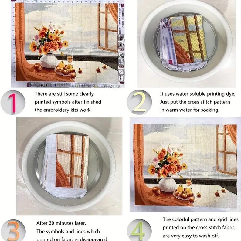 Rainbow Cat Cross Stitch Embroidery Kit