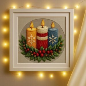 Christmas Candles Embroidery Kit