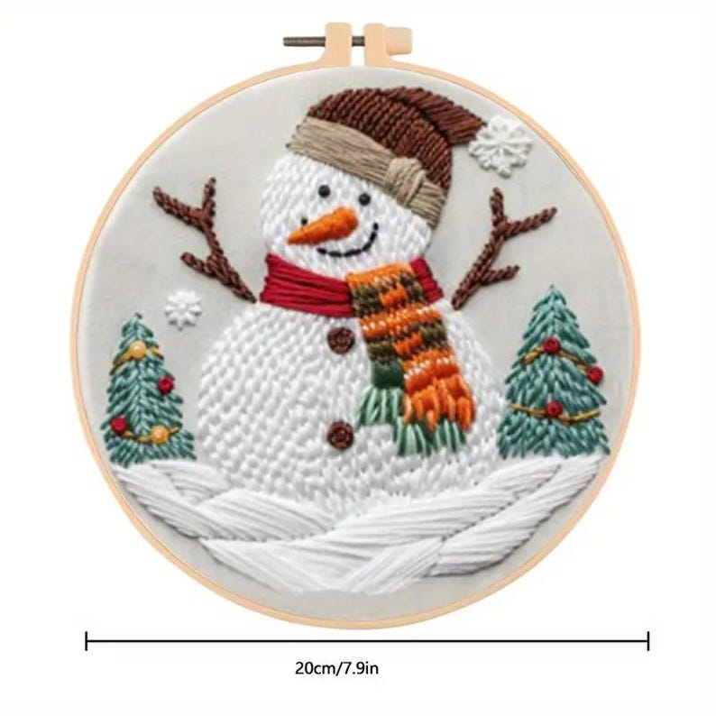 Christmas Snowman Embroidery Kit