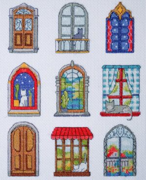 Windows Sampler Cross Stitch Kit