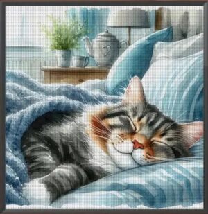 Sleeping Cat Cross Stitch Kit