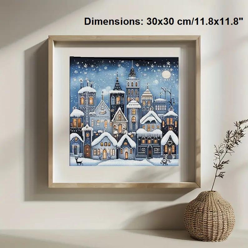 Winter Christmas Village Cross Stitch Kit