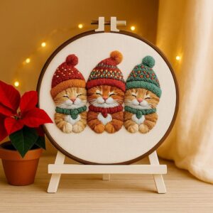 Christmas Kitty Embroidery Kit