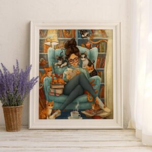 Girl with Cats Cross Stitch Kit