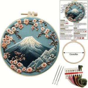 Mountains & Sakura Embroidery Kit