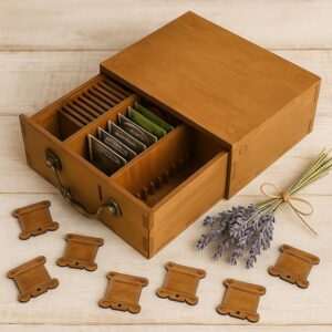 Wooden Embroidery Floss Organizer Box