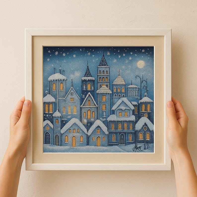 Winter Christmas Village Cross Stitch Kit