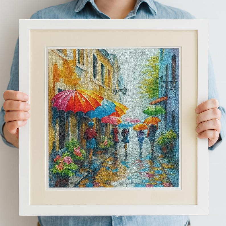 Rainbow Umbrella Cross Stitch Kit