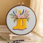 Yellow Boots Floral Embroidery Kit