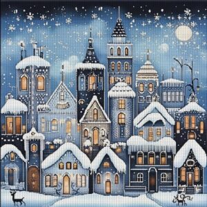 Winter Christmas Village Cross Stitch Kit