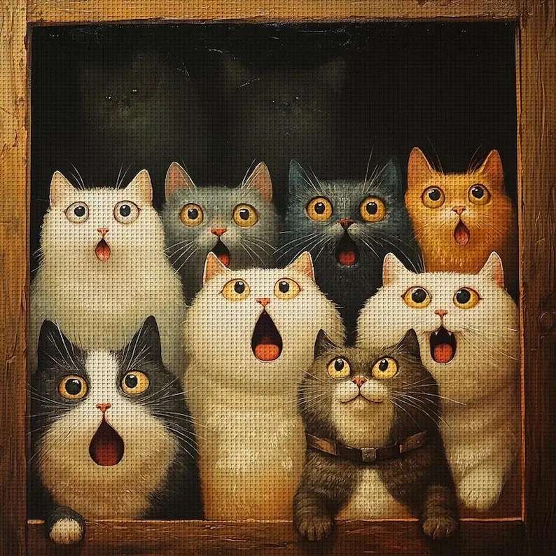 Surprised Cat Cross Stitch Kit