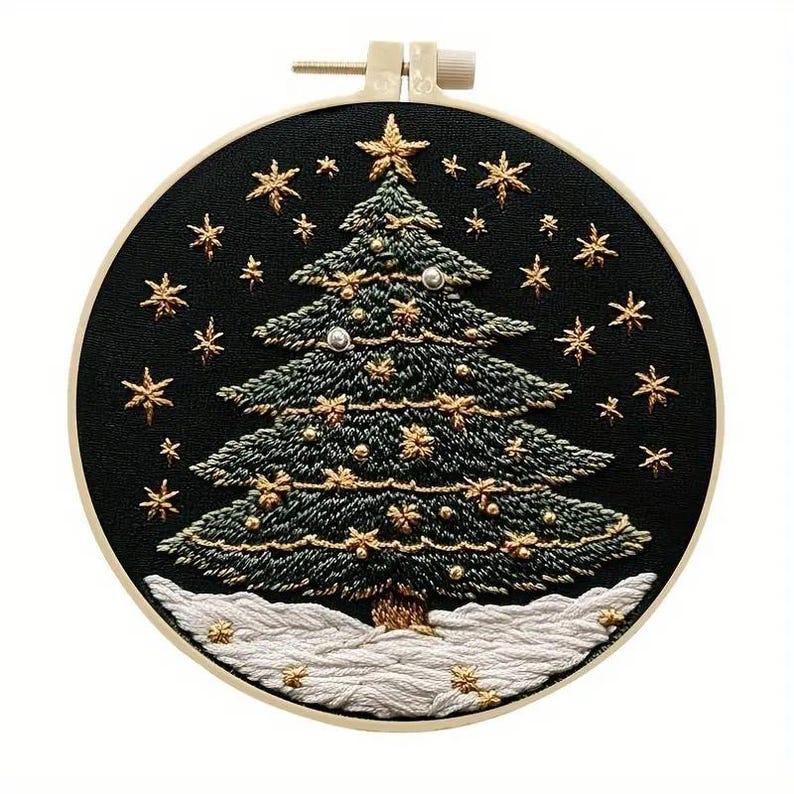 Christmas Tree Embroidery Kit Set