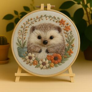 Hedgehog Floral Embroidery Kit