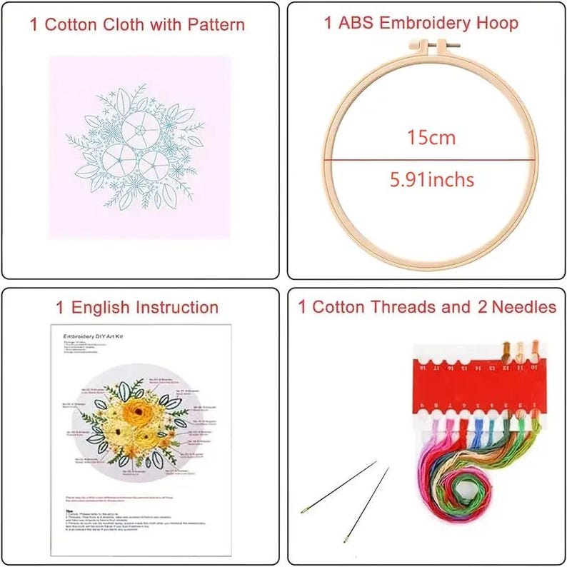 Christmas Tree Embroidery Kit Set