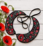 Red Poppies Embroidery Collar Kit Red Poppies Embroidery Collar Kit