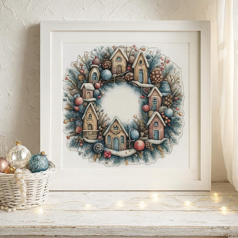 Christmas Wreath Cross Stitch Kit Christmas Wreath Cross Stitch Kit