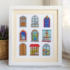 Windows Sampler Cross Stitch Kit
