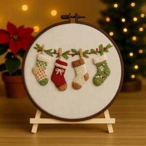 Christmas Stockings Embroidery Kit