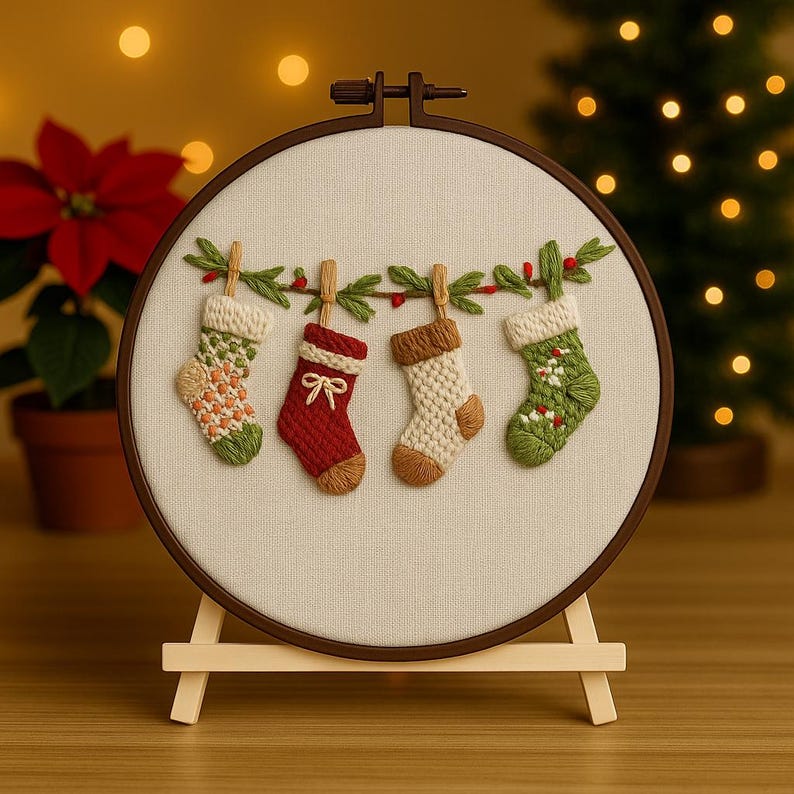 Christmas Stockings Embroidery Kit Christmas Stockings Embroidery Kit